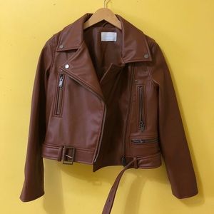 Oak and Fort Brown Leather Jacket